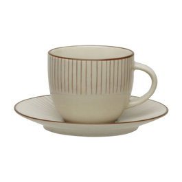 Avet Taza Té con Plato Radial 280 ml (6 Unidades) Stoneware